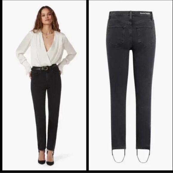 Favorite Daughter Evelyn High Rise Straight Leg Stirrups Jean - Picture 2 of 7